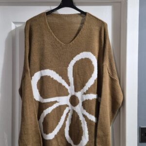 Mocha Flower Plus Size Women's New Jumper One Size fits sizes 20 22