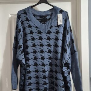 Blue Check Plus Size Women's New Jumper One Size fits sizes 20 22