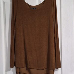 Brown Chiffon Bow Back Soft Jumper One Size fits sizes 12 14