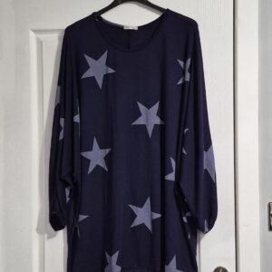 Purple Star Long Tunic Women's Top Made in Italy One Size fits 16 18