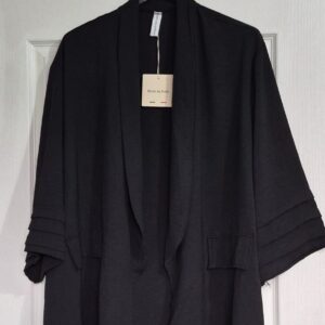 Black With attached underbody Jacket One Size fits sizes 18 20 22