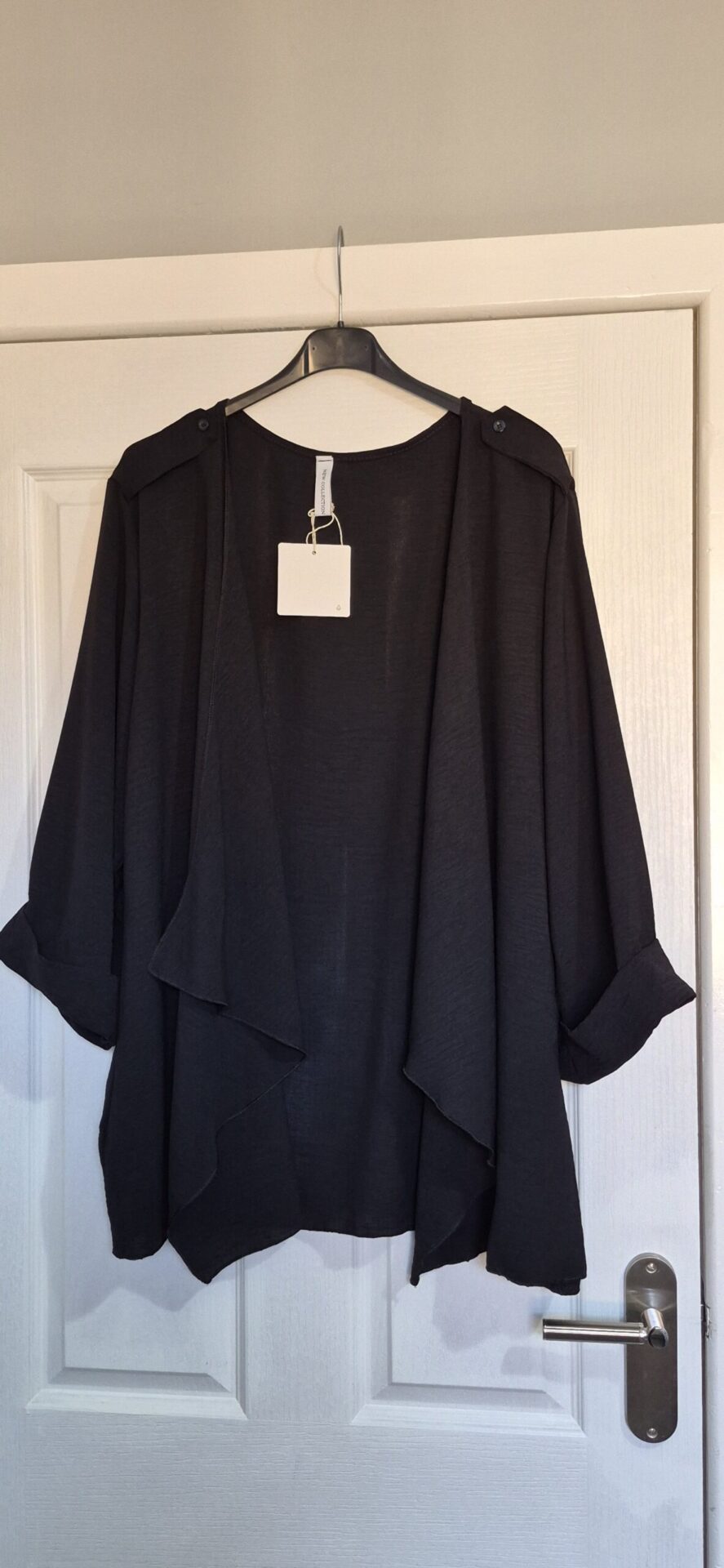 New Ladies Black Waterfall Jacket One Size fits sizes 18 20 22 24 - Image 2