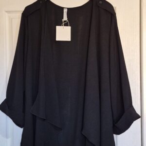 New Ladies Black Waterfall Jacket One Size fits sizes 18 20 22 24