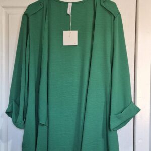 New Ladies Green Waterfall Jacket One Size fits sizes 18 20 22 24