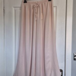 New Ladies Dusky Pink Palazzo Wide Leg Trousers One size fits sizes 18 20 22 NON RETURNABLE