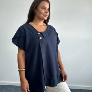 New Ladies Navy Blue Top One Size fits sizes 18 20 22