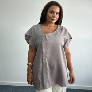 New Ladies Taupe Top One Size fits sizes 18 20 22