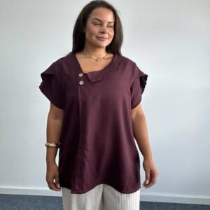 New Ladies Burgundy Top One Size fits sizes 18 20 22