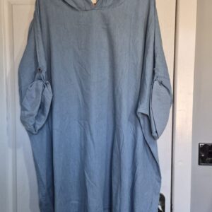 New Light Denim Hooded Mickey Mouse Back Shirt One Size fits sizes 18 20 22 24