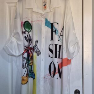 NEW Ladies White Fashion Button Up Shirt Blouse One size fits sizes 18 20 22 24