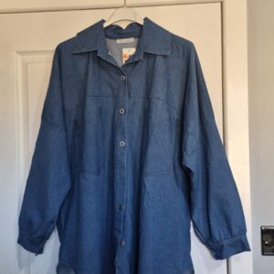 New Dark Denim Button Up Shirt One Size fits sizes 18 20 22