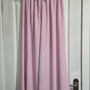 New Ladies Pink Stripe Palazzo Wide Leg Trousers One size fits sizes 18 20 22