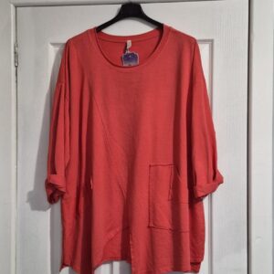 New Ladies Coral Lightweight Sweatshirt One Size fits sizes 18 20 22