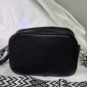Black Double zip Crossbody Bag
