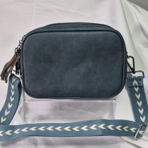 Blue Double zip Crossbody Bag