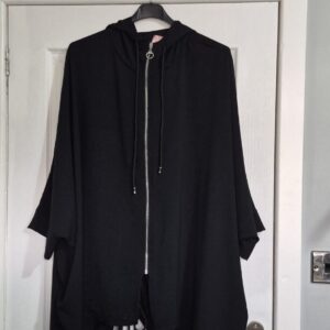 New Ladies Black Hooded Zip up Jacket One Size fits sizes 20 22 24