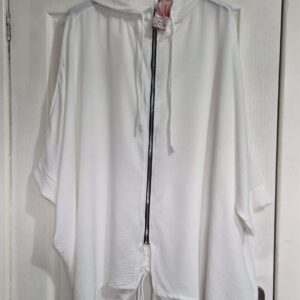 New Ladies White Hooded Zip up Jacket One Size fits sizes 20 22 24