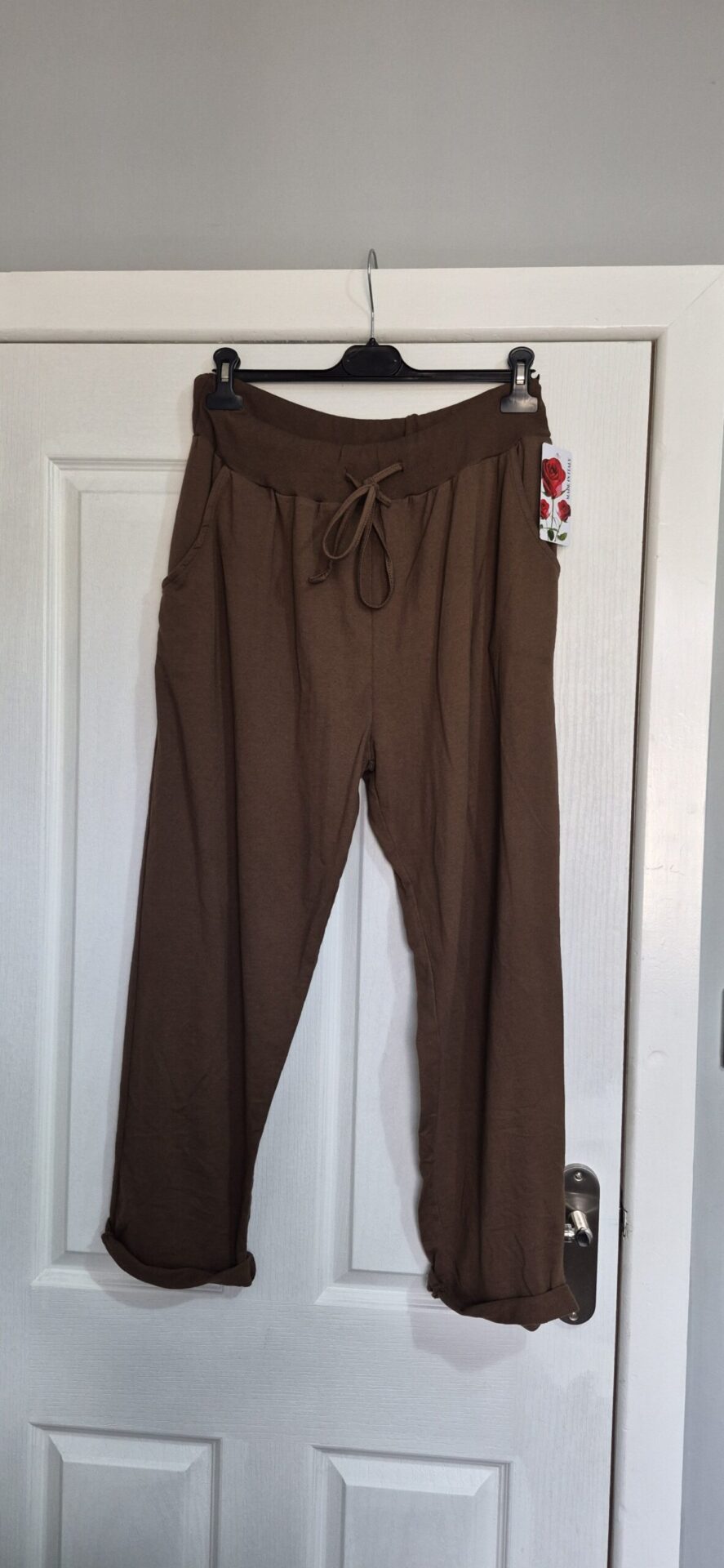 New Ladies Plain Joggers Brown One Size fits sizes 16 18 20 22 Size 2 - Image 2