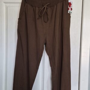 New Ladies Plain Joggers Brown One Size fits sizes 16 18 20 22 Size 2