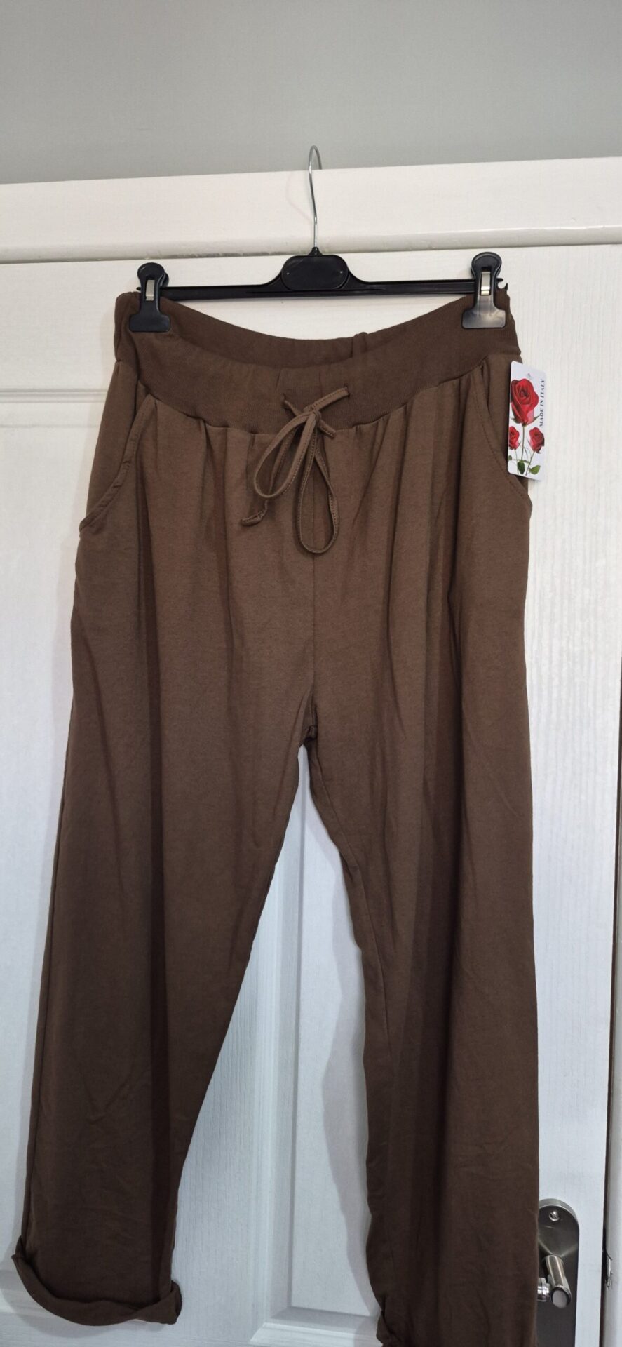New Ladies Plain Joggers Brown One Size fits sizes 16 18 20 22 Size 2 - Image 3