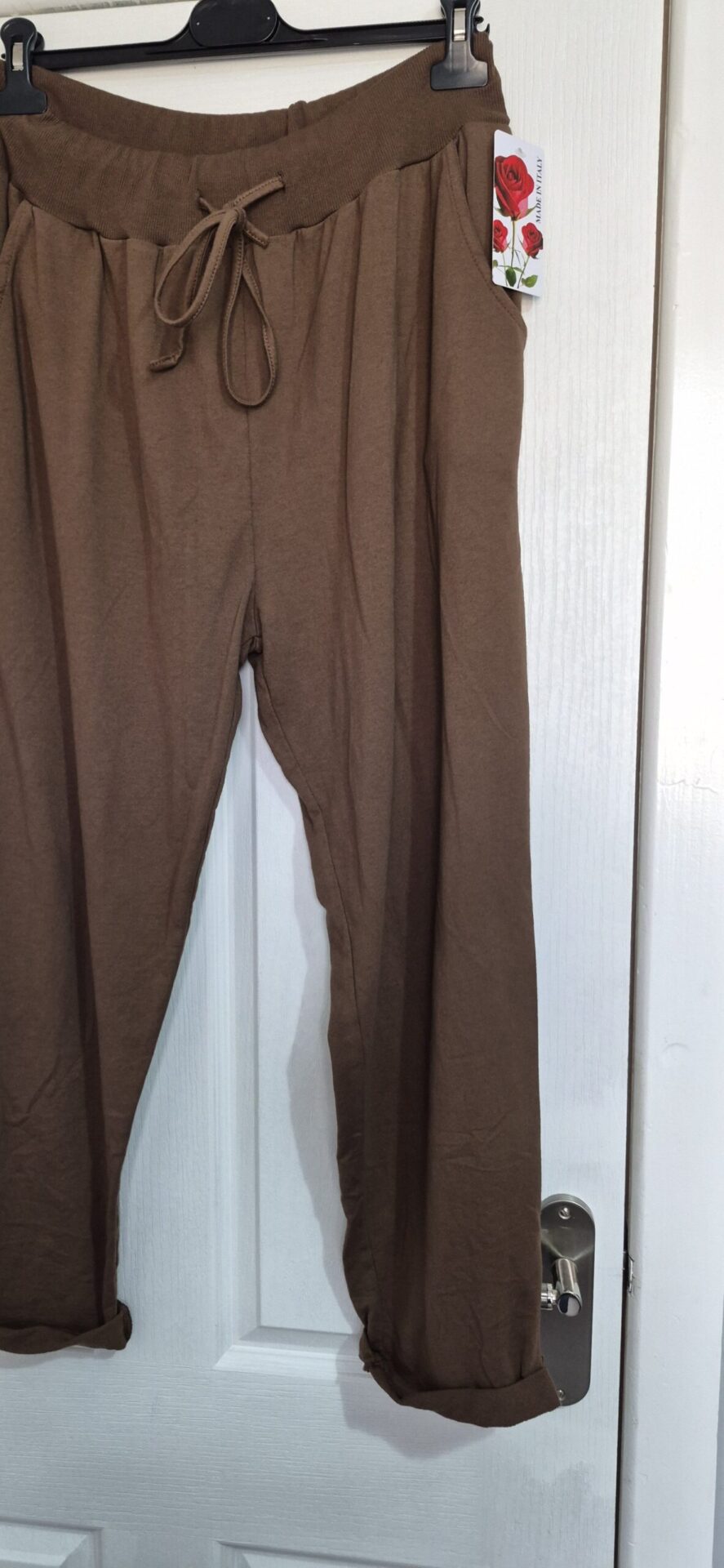 New Ladies Plain Joggers Brown One Size fits sizes 16 18 20 22 Size 2 - Image 4