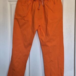 NEW Ladies Orange Stretchy Crinkle Magic Trousers One Size Fits 10 12 14 16 Size 1