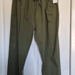 NEW Ladies Khaki Stretchy Non Crinkle Magic Trousers One Size Fits 22 24 Size 3