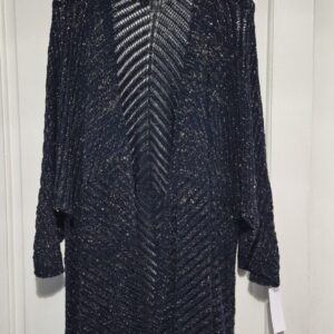 New Ladies Lacy with fleck Navy Blue Cardigan One Size fits sizes 18 20 22 24