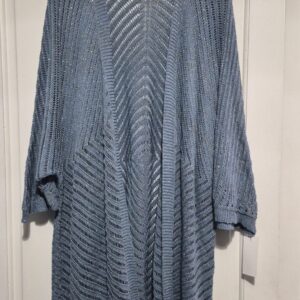 New Ladies Lacy with fleck Denim Blue Cardigan One Size fits sizes 18 20 22 24