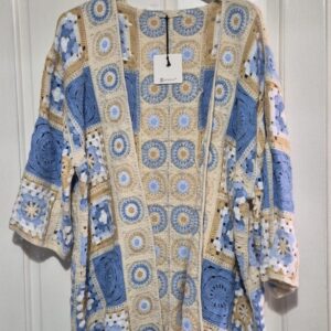 New Ladies Crochet Multi Cardigan One Size fits sizes 14 16 18