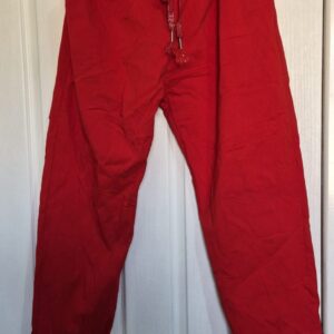 NEW Ladies Red Stretchy Crinkle Magic Trousers One Size Fits 18 20 22 Size 2