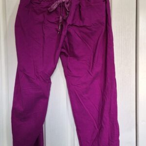 NEW Ladies Dark Cerise Stretchy Crinkle Magic Trousers One Size Fits 18 20 22 Size 2
