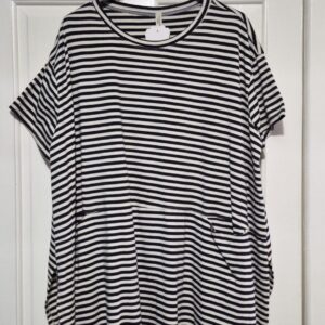 Ladies Blue White Stripe Pocket Tunic or Dress One Size fits sizes 18 20 22 24 NON RETURNABLE