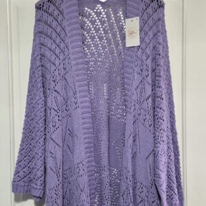 New Ladies Lacy Lilac Cardigan One Size fits sizes 18 20 22 24