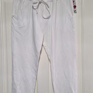 New Ladies Plain Joggers White One Size fits sizes 10 12 14 16 Size 1