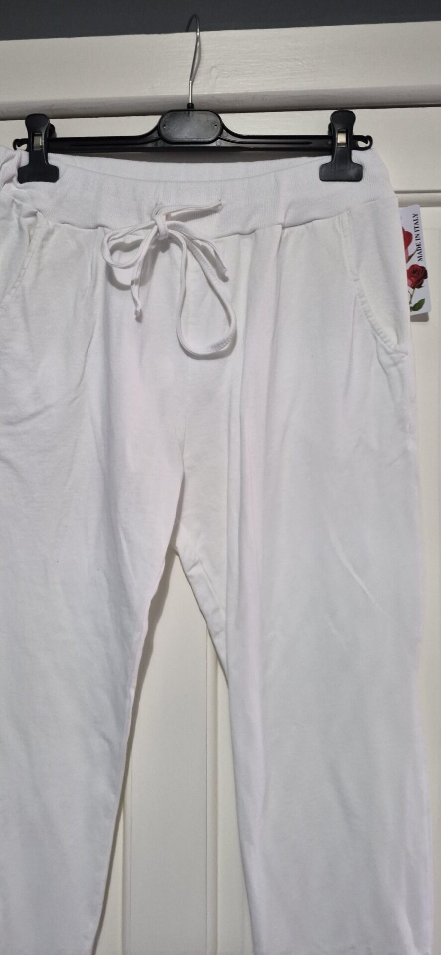 New Ladies Plain Joggers White One Size fits sizes 10 12 14 16 Size 1 - Image 4