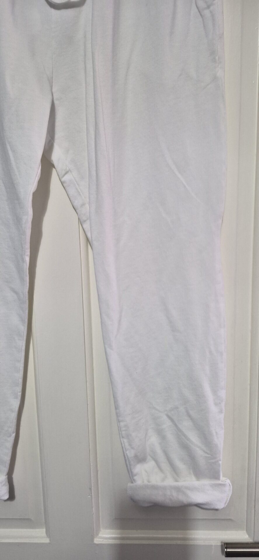 New Ladies Plain Joggers White One Size fits sizes 10 12 14 16 Size 1 - Image 3