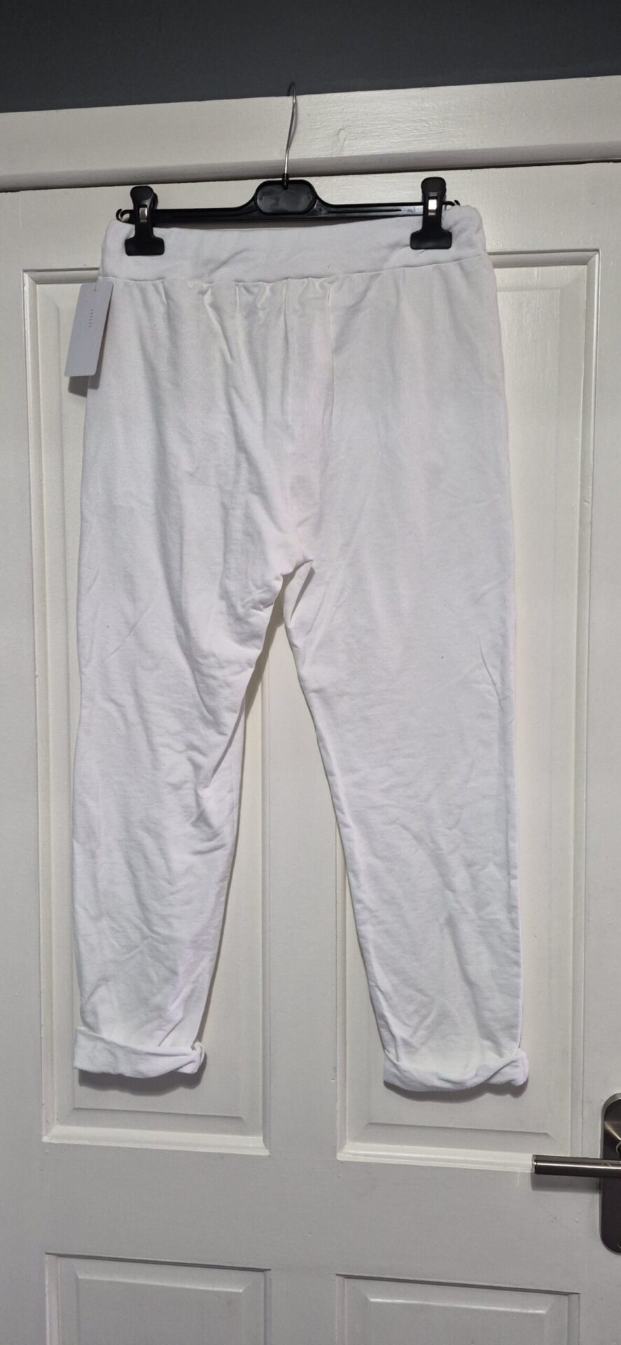 New Ladies Plain Joggers White One Size fits sizes 10 12 14 16 Size 1 - Image 5