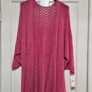 New Ladies Lacy with fleck Cerise Pink Cardigan One Size fits sizes 18 20 22 24