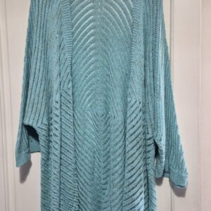 New Ladies Lacy with fleck Turquoise Cardigan One Size fits sizes 18 20 22 24 NON RETURNABLE