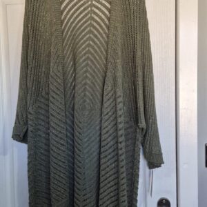 New Ladies Lacy with fleck Khaki Cardigan One Size fits sizes 18 20 22 24