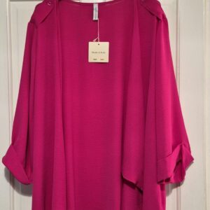 New Ladies Cerise Waterfall Jacket One Size fits sizes 18 20 22 24