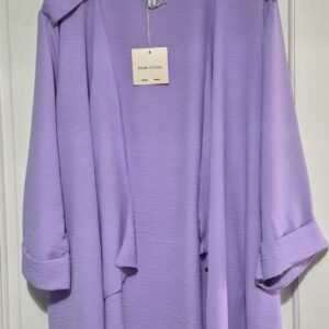 New Ladies Lilac Waterfall Jacket One Size fits sizes 18 20 22 24
