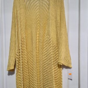 New Ladies Lacy with fleck Yellow Cardigan One Size fits sizes 18 20 22 24