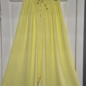 New Ladies Yellow Palazzo Wide Leg Trousers One Size fits sizes 18-22/24