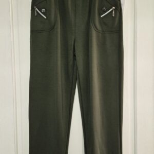 Cherry Berry Green Full Length Wide Leg Trousers Size T5 UK 16