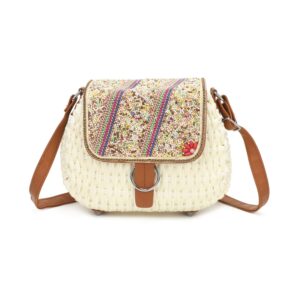 White Straw Crossbody Bag