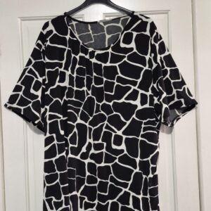 New Ladies Black Zebra Print Top One Size Plus 20 22 24