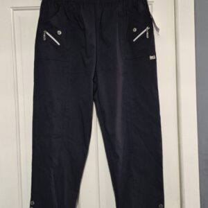 New Navy Blue Cherry Berry Full Length Trousers T8 UK 22