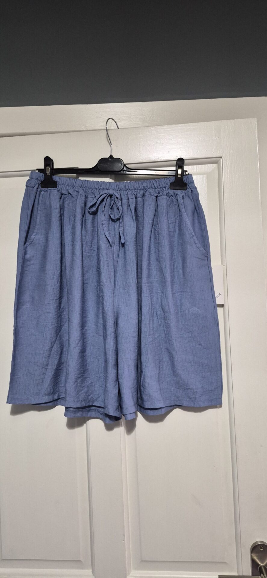 Lovely Plain Denim Blue Pocket Shorts One Size fits sizes 16-22 - Image 2